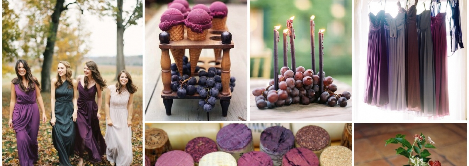 Свадебная палитра: припыленный синий, темно-фиолетовый, фанданго, лавандовый розовый, сиреневый и виноград